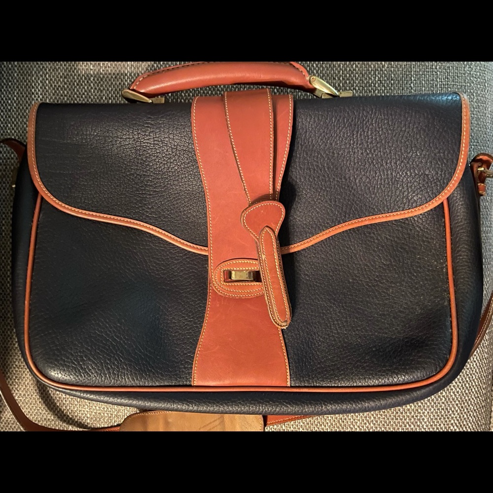 Vintage Booney & Bourke leather Briefcase. Navy